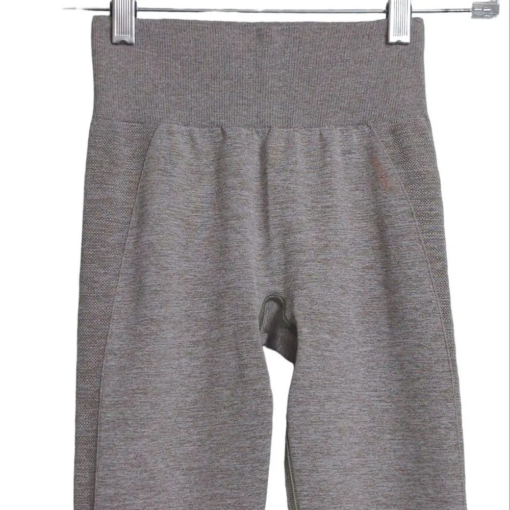 Gymshark Flex Leggings Pants Gray Pink Low Rise Heathered Yoga Barre Pull On XS - Image 2