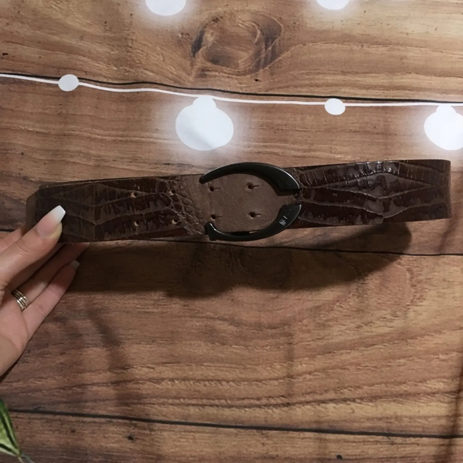 Just Cavalli  Brown leather large buckle belt - Image 2