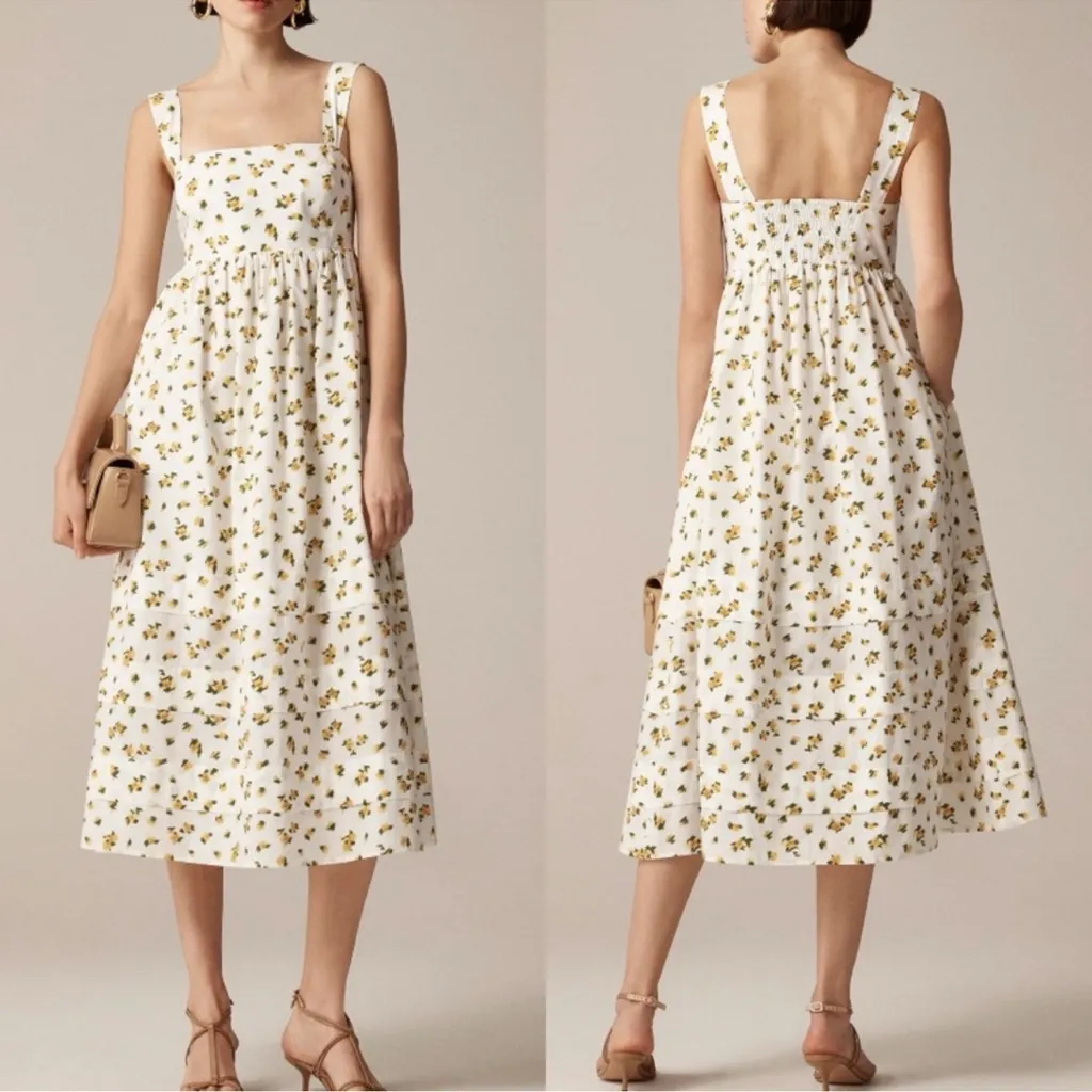 J.Crew Squareneck midi dress in budding rose print - Image 2