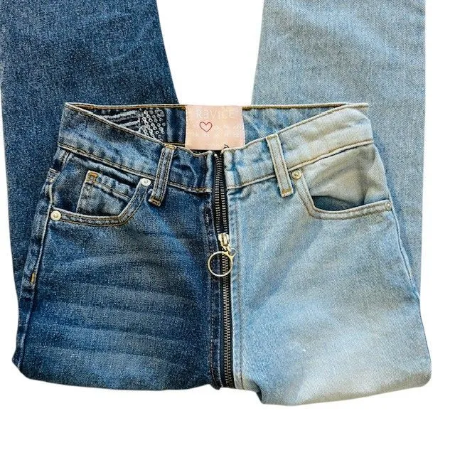 Revice Two Tone Yin Yang Full Zip‎ Around Jeans Size 24 - Image 11