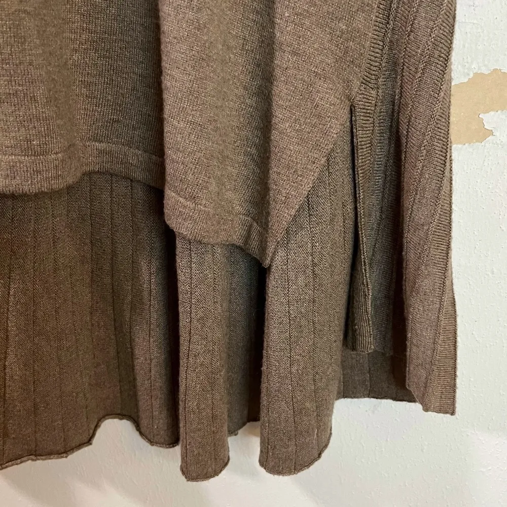 Soft Surroundings Dress Cassandra Tan Turtleneck Sweater Dress Tunic Sz L GUC - Image 9