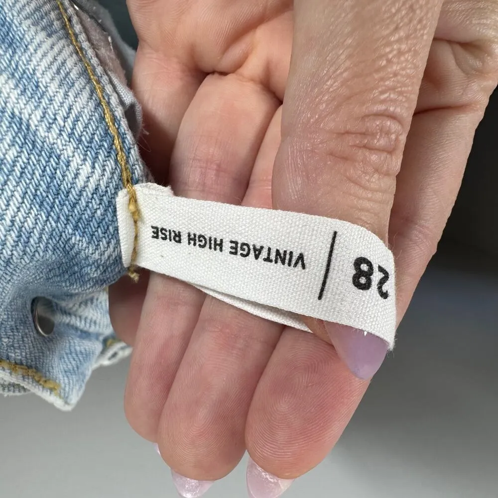 PacSun Denim Shorts Women 28 Blue Vintage High Rise Cut Off Spring Light Wash - Image 8