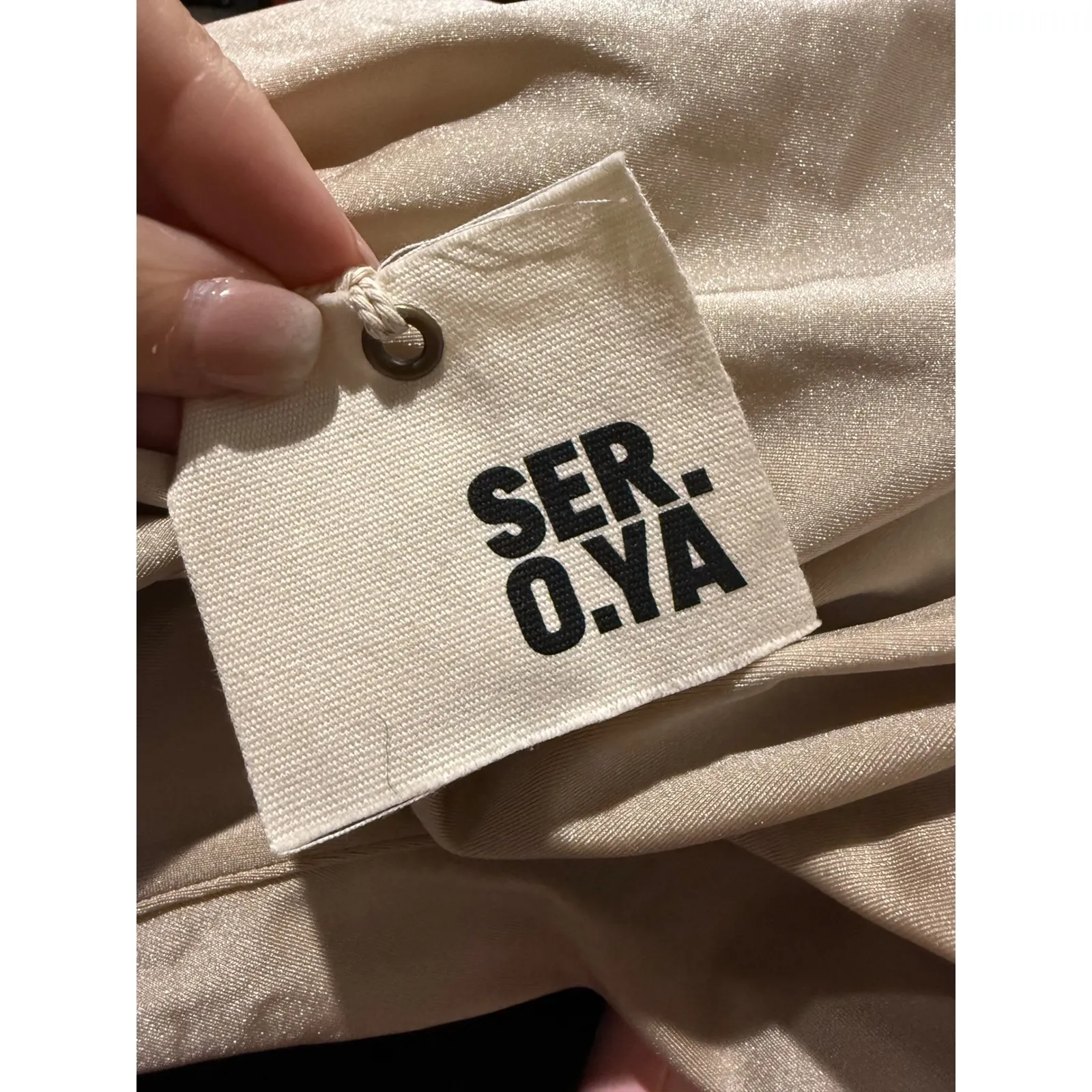 NWT Ser.o.ya x Retrofete Muriel Muriel Bandage‎ Midi Skirt Sz XXS $248 Gold - Image 6