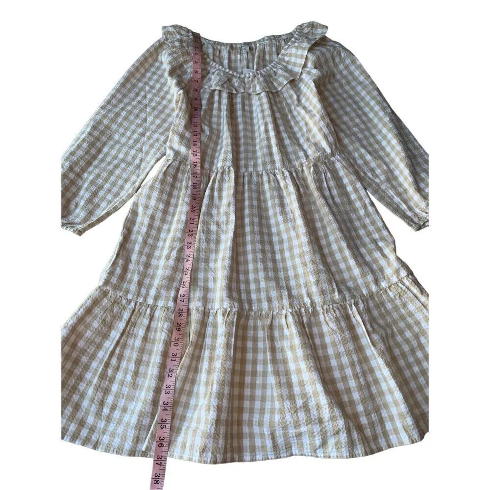 J. Crew Seersucker ruffleneck Gingham mini dress White Size 12 - Image 10