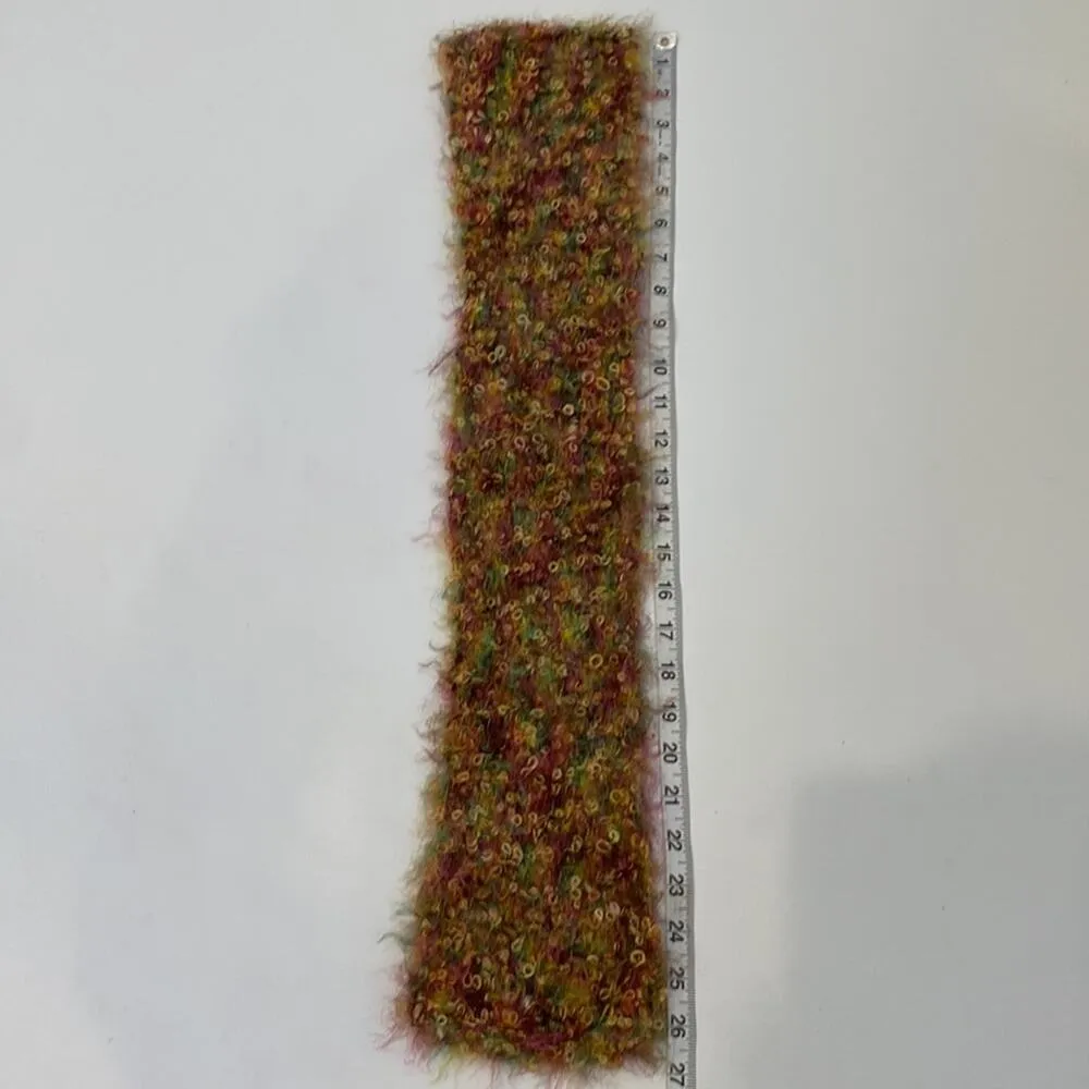 Handmade Soft Colorful Knit Scarf EUC OS Fuzzy Soft Boucle - Image 5