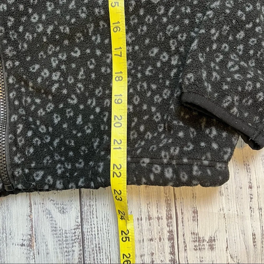 bebe Black Leopard Polar Fleece Full Zip Jacket. Size Large. - Image 7