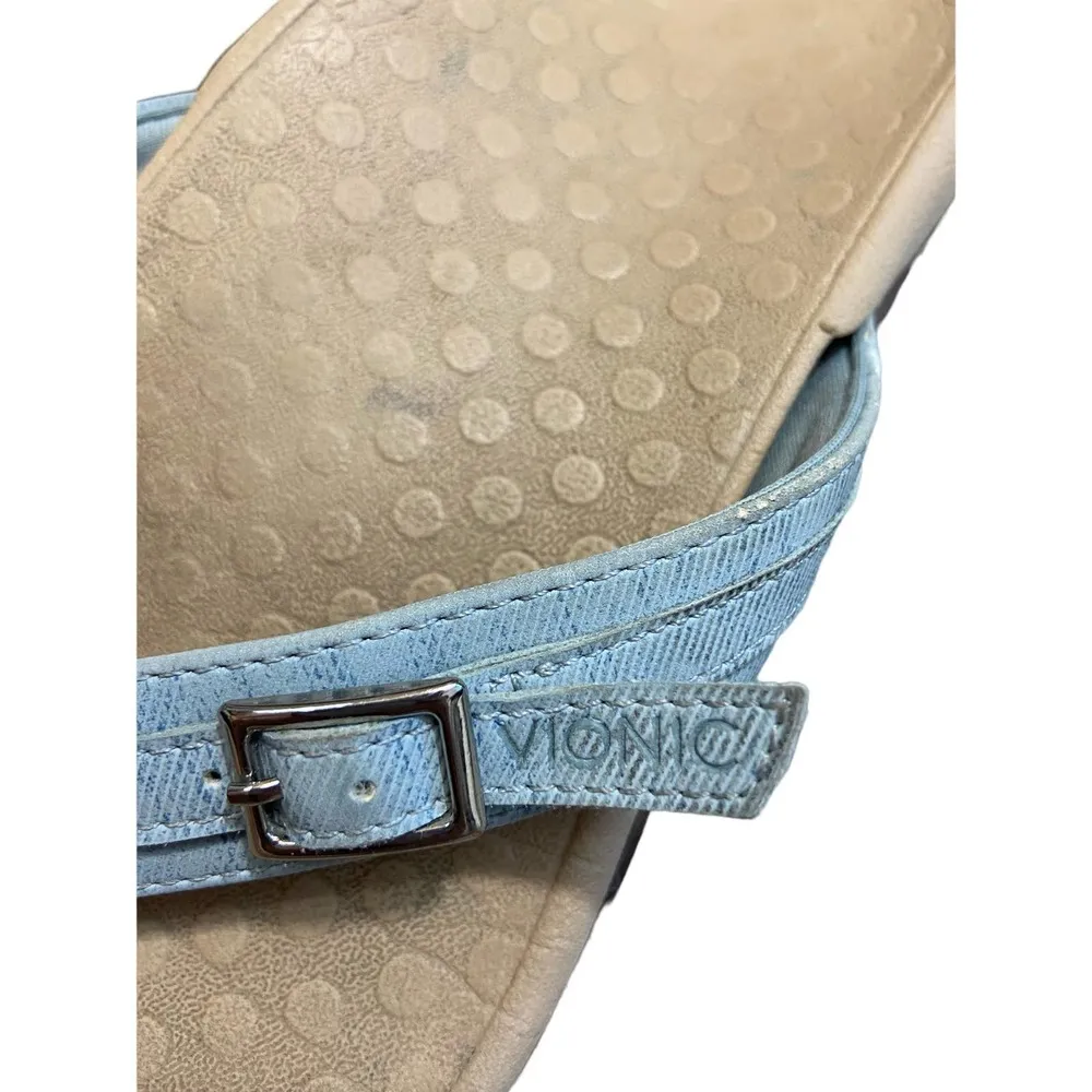 Vionic Womens Casandra Toe-Post Sandal Light Gray Flip Flop Thong - Image 3