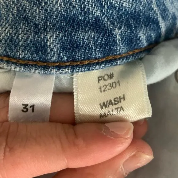 REFORMATION JEANS High Rise Malta Wash Fray‎ Leg Denim Blue Size 31 - Image 5