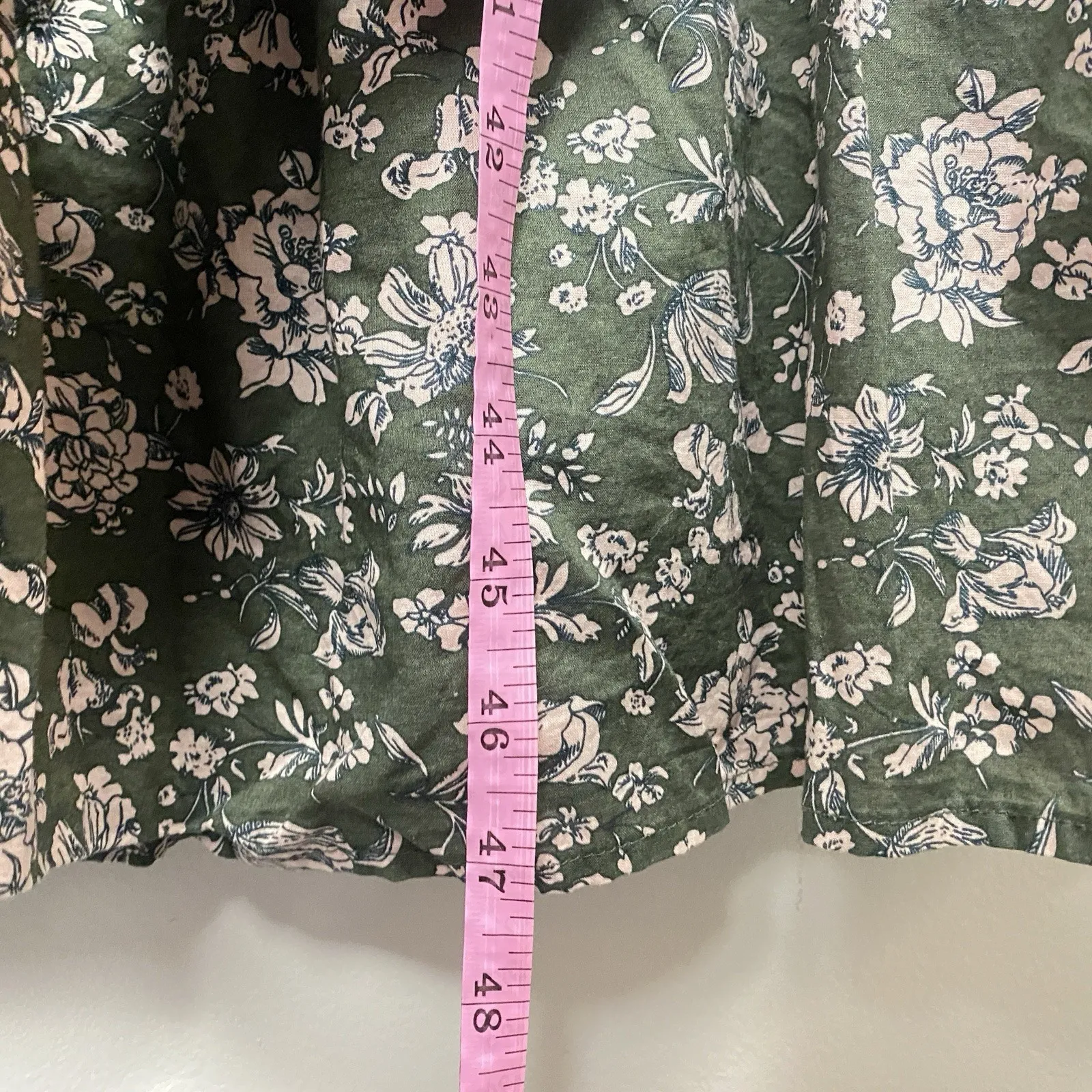 The Nines by Hatch Maternity Midi Dress Medium Pockets Green Ditsy Cottagecore Size undefined - Image 11