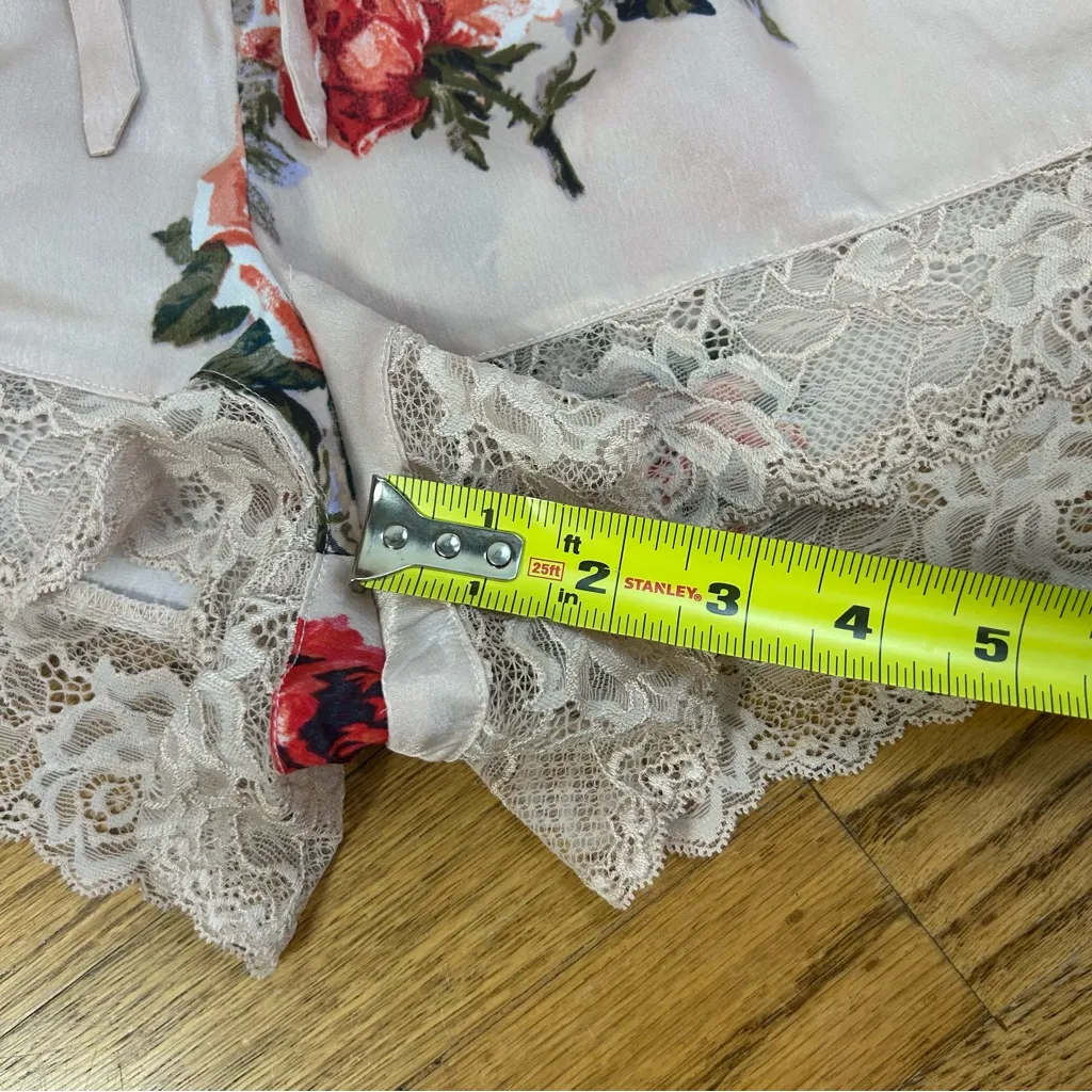 IN BLOOM By JONQUIL Floral Pajama Satin Lace Cami and Shorts Set Size XL Pink - Image 16