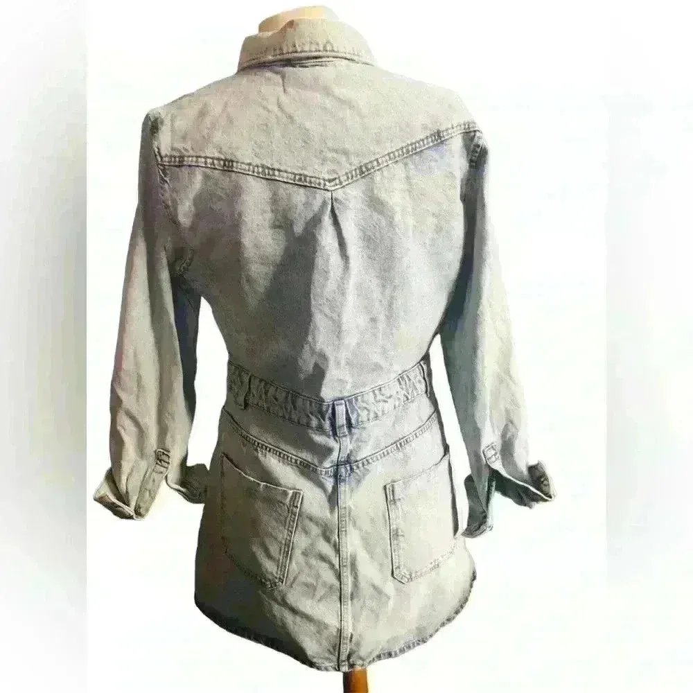 Zara denim long sleeve dress ( missing one button) - Image 2