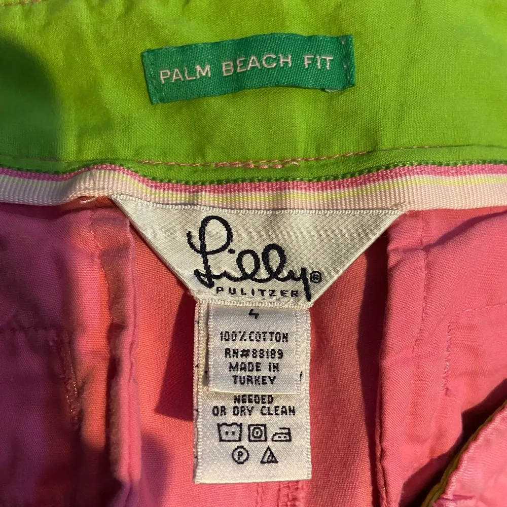 Lilly Pulitzer Bright Barbie Pink Palm Beach Fit Size 4 Crop Pants. - Image 3