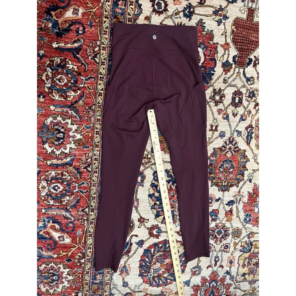 Lululemon Dark Red Invigorate High Rise 25" Inseam Tight Leggings Size 4 - Image 5