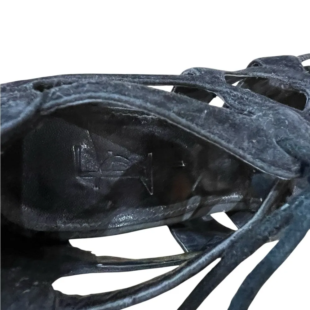 Black Strappy High Heel Shoes Women's Elegant Size 6 - Image 7