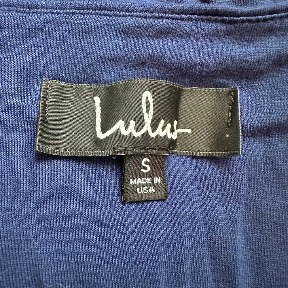 Lulu's Watch the Sunset navy blue sleeveless v-neck midi side slit dress size S - Image 6