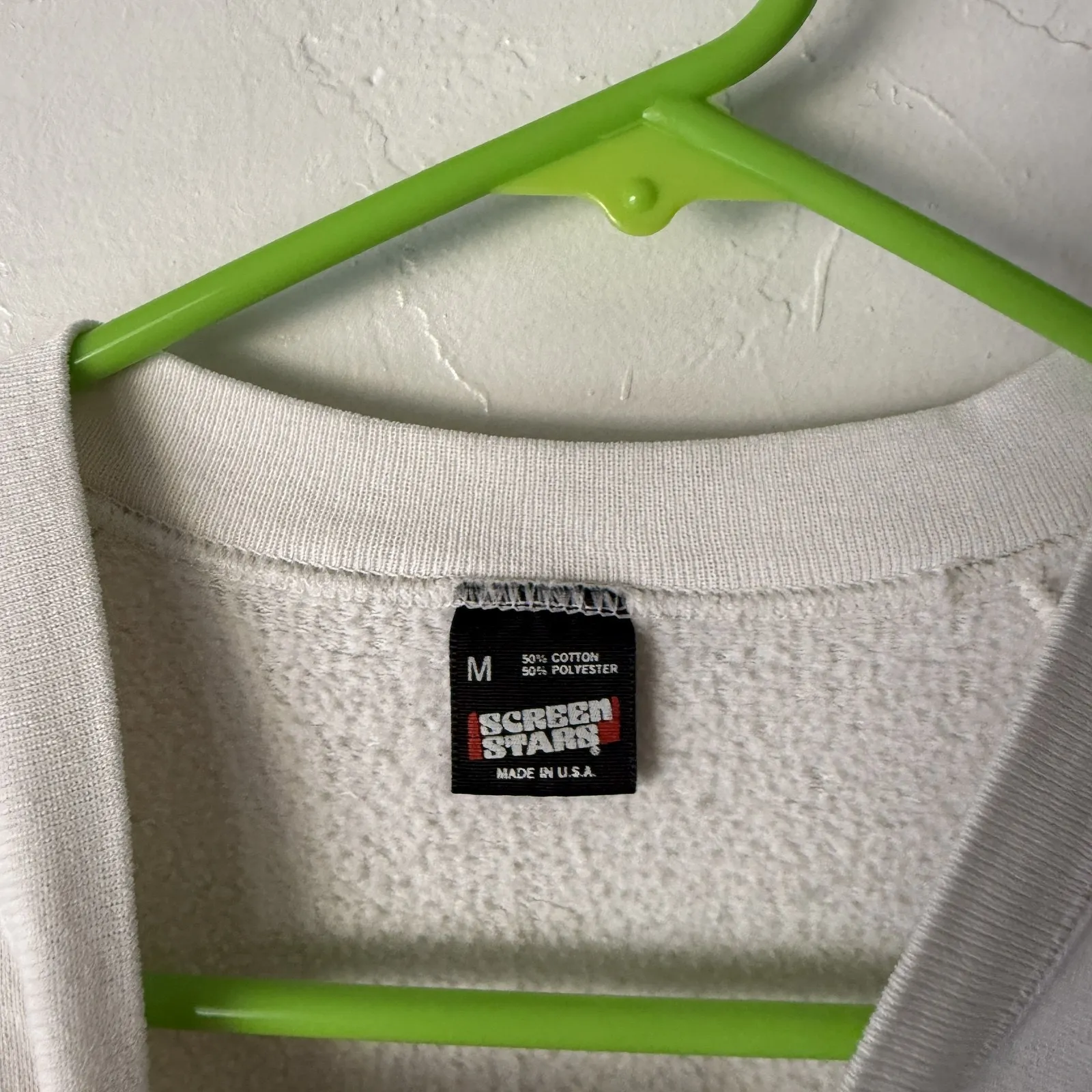 Vintage 90s Sweatshirt Womens Medium Wildflower Floral Cottage Pullover USA White - Image 6