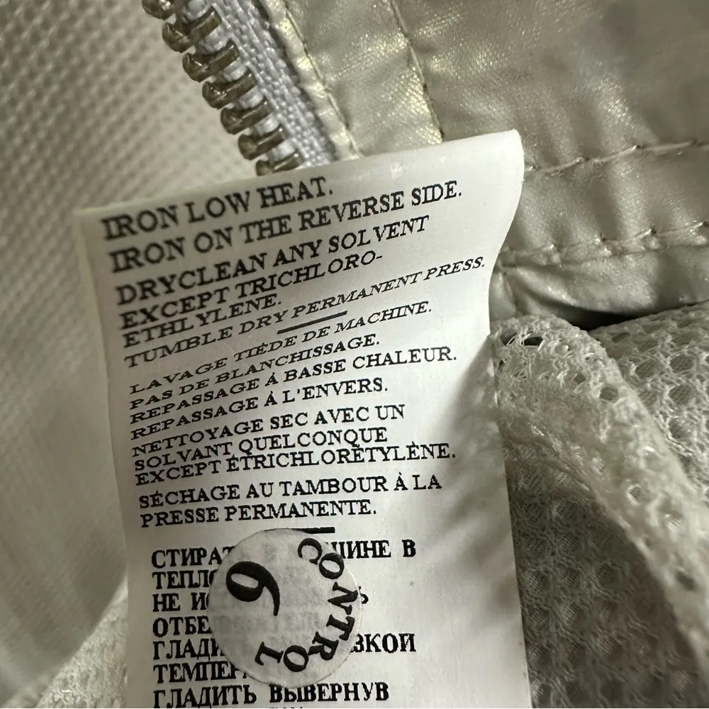 BGN Iridescent Metallic Mesh Lined Zip Up Lightweight Jacket EU 40 Womens 8 Silver - Image 15