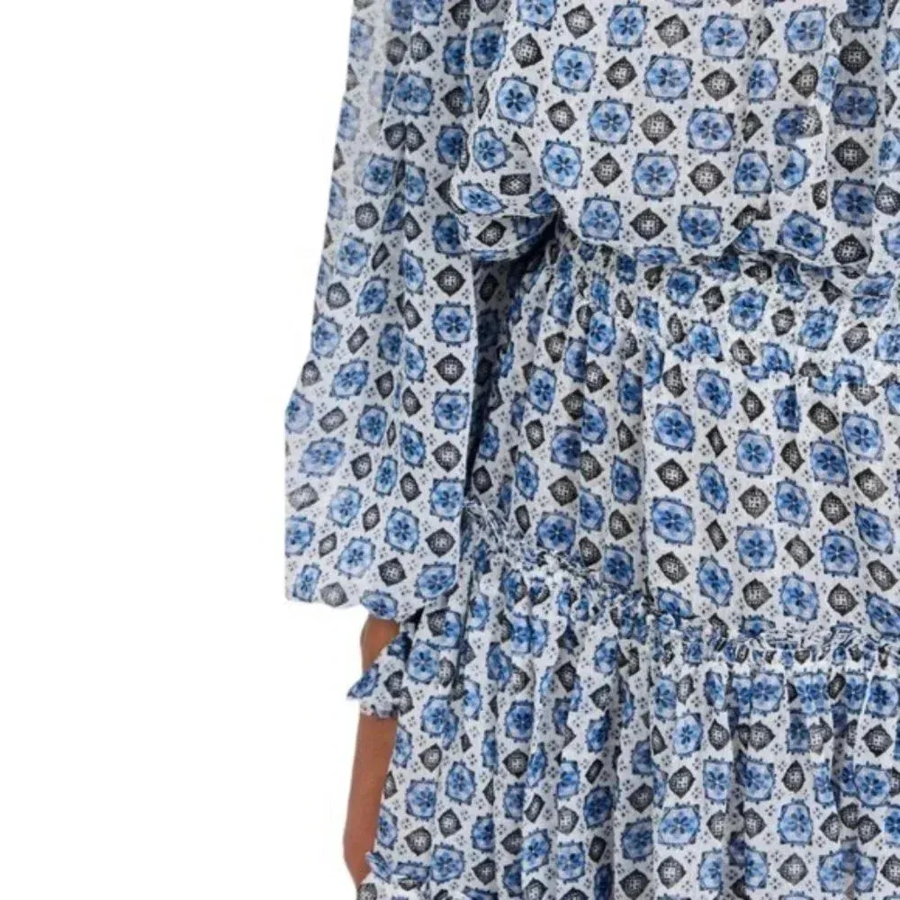 MISA Zonia Chiffon Mini Dress in Scorpio’s Tile Blue Size S NWT - Image 6