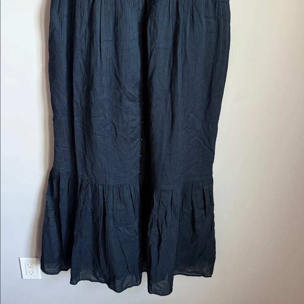 NEW Quince Organic Textured Cotton Smocked V-Neck Midi Dress XL - Image 6