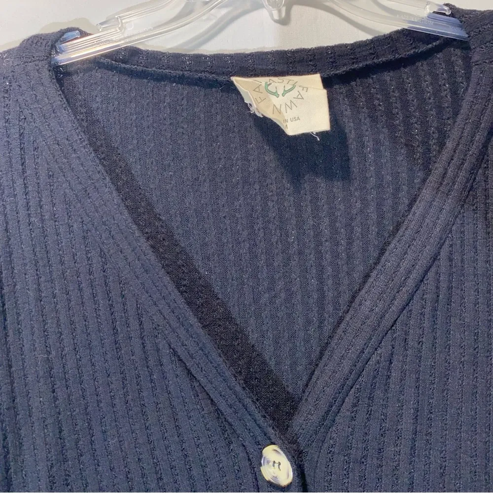 Fantastic Fawn Black Button Front Top Medium - Image 2