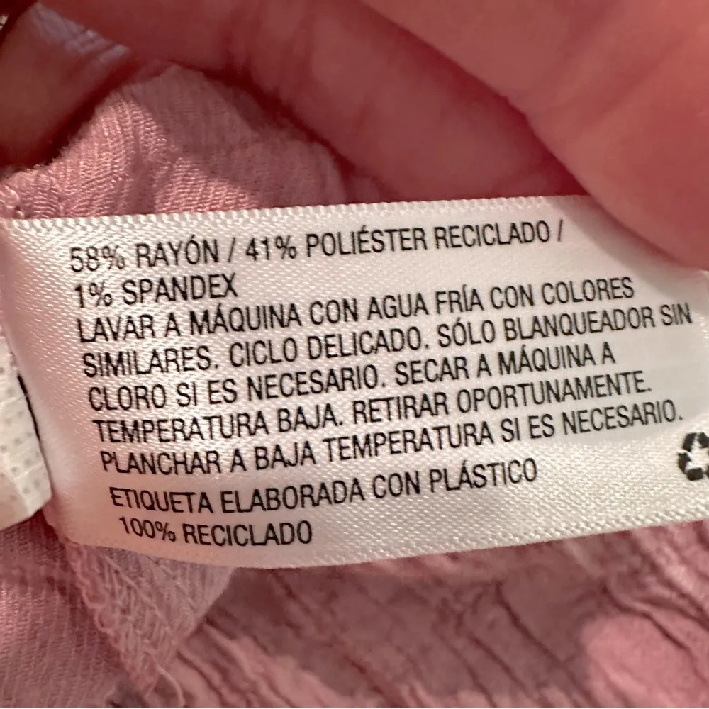 Knox Rose Cap Short Sleeve A-Line Tiered Gauze Mini Dress Women's Small Pink NWT - Image 7