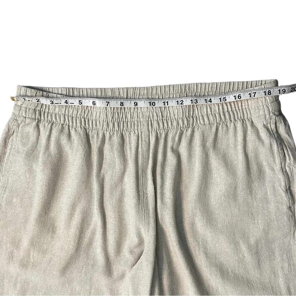 Old Navy High Rise Linen Blend Wide Leg Casual Comfort Waistband Pant Tan Sz XL - Image 4