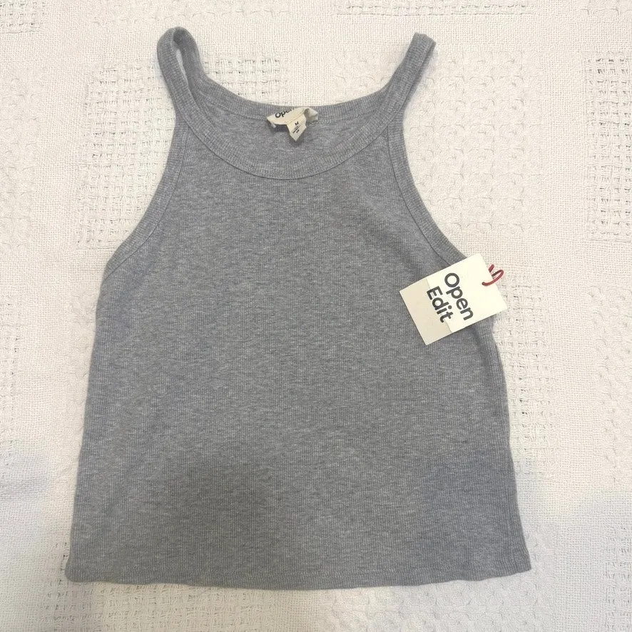 new Open Edit medium racerback ribbed cropped tank top BC 3132 - Image 7