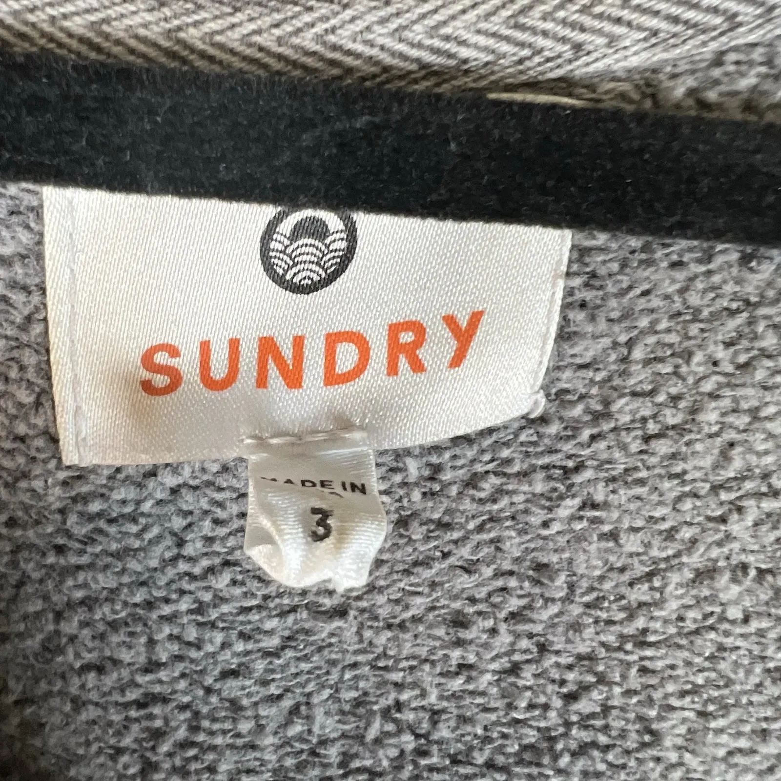 Sundry Crop Three Quarter Zip Up Sweat Shirt Long Sleeve Gray Size 3 Large - Image 5