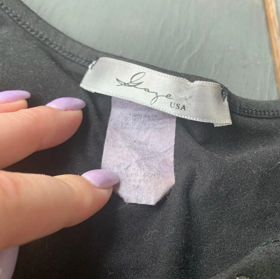 Gaze Lace Up Bodysuit Black Size M - Image 5