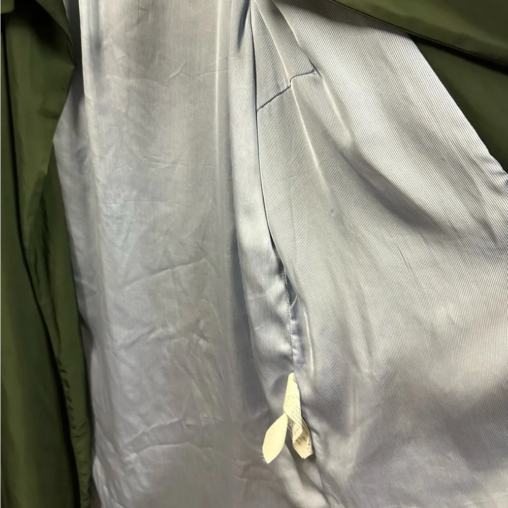 Zara Basic Green Belted Open Front Trench Coat with Pockets Womens XS - Image 13