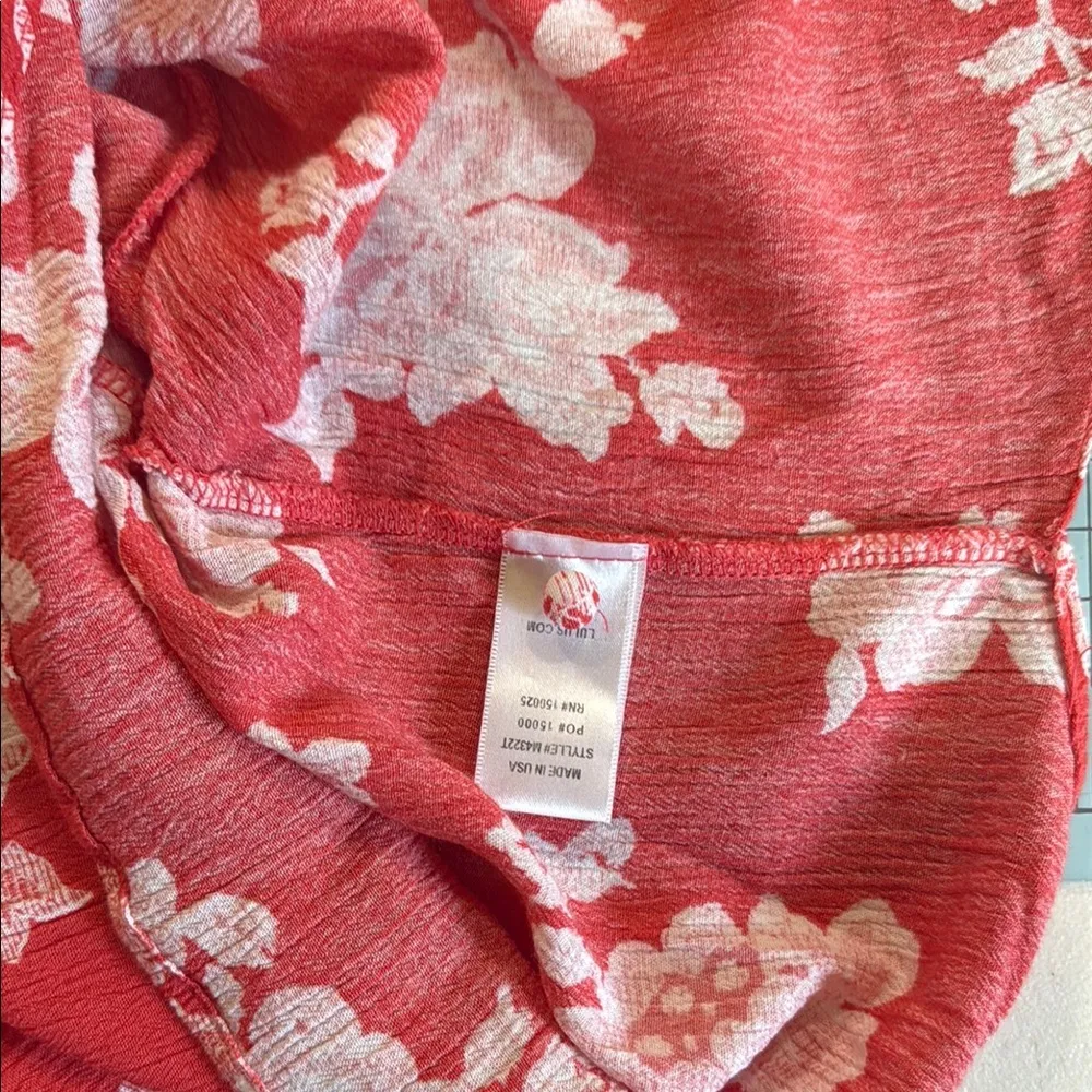 Lulu's Red Floral Crop Top - Image 4