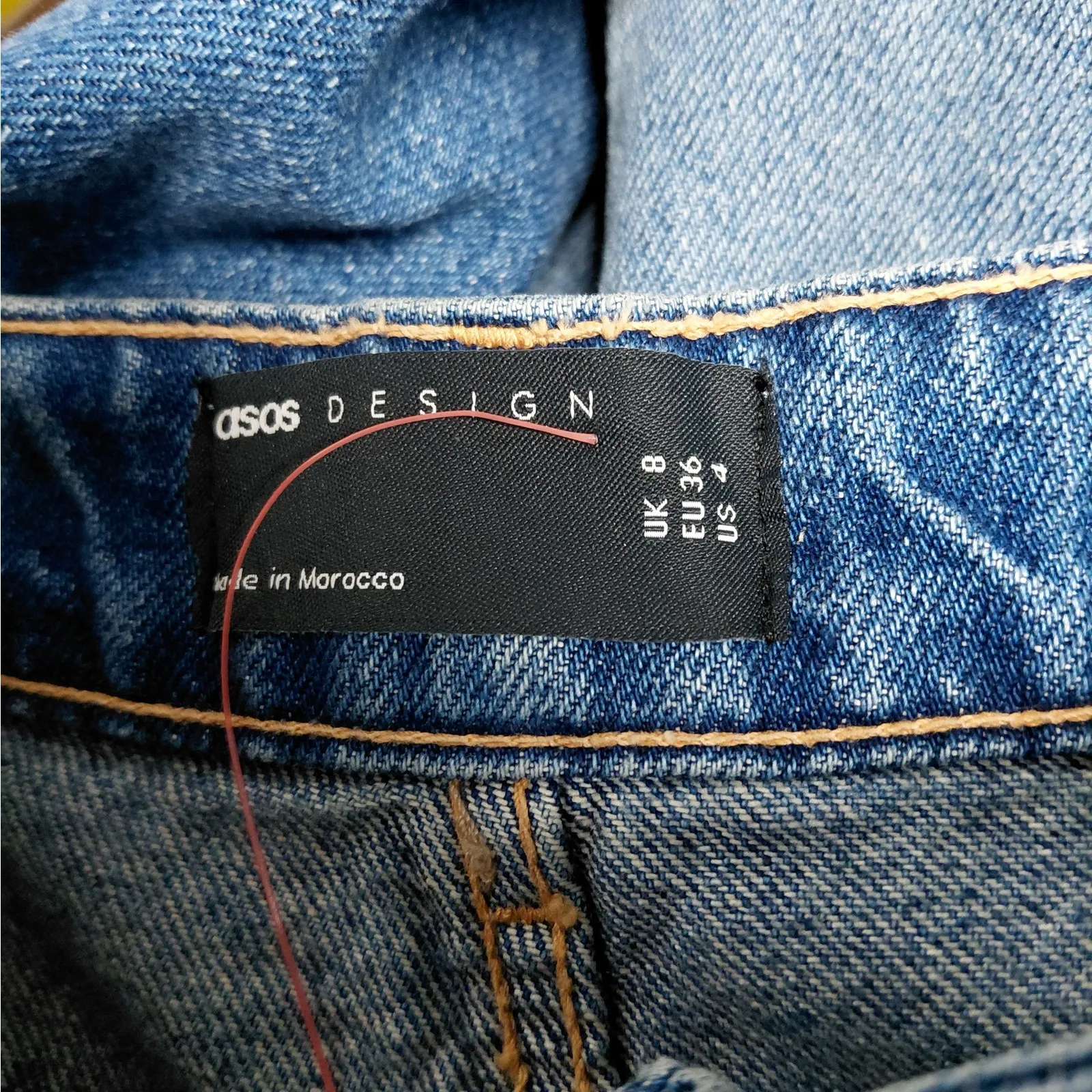 ASOS Design Womens 4 Two Tone Barrel Jeans Blue High Waist Wide Leg Y2K Retro - Image 6