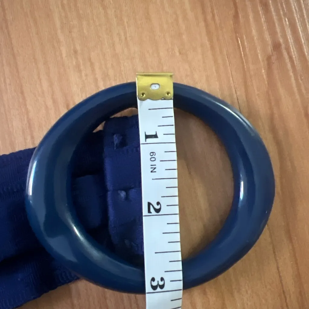 Liz Claiborne Fabric Belt 100% Rayon Blue Made In Japan 80s Long 48 In - Image 11
