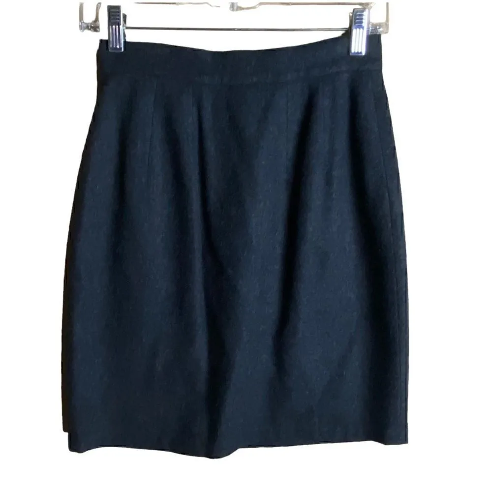 Cambridge Dry Goods Womens Skirt Size 4 Gray Wool Blend Rope Details Fully Lined Gray - Image 2