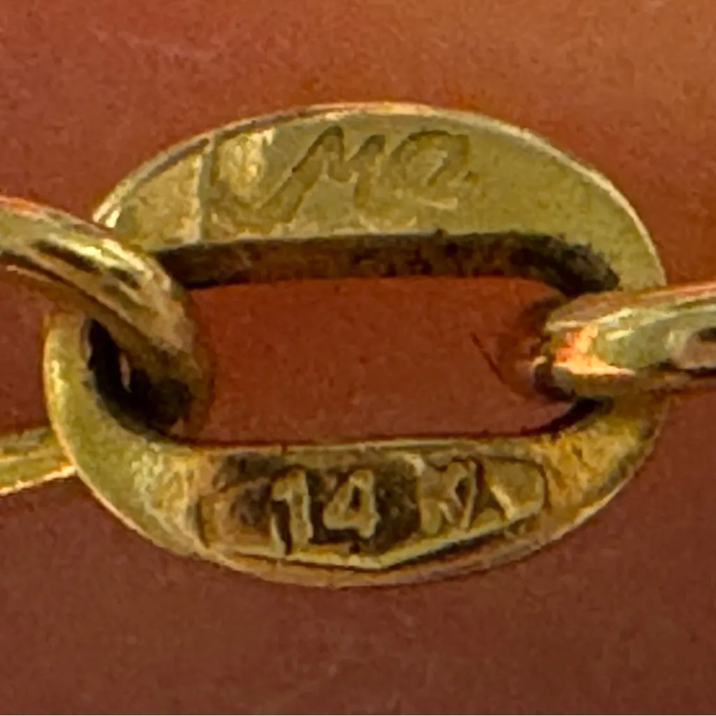 14K SOLID GOLD 'Figaro Link' Necklace Chain 4.4 Grams 16" Inches - Image 12