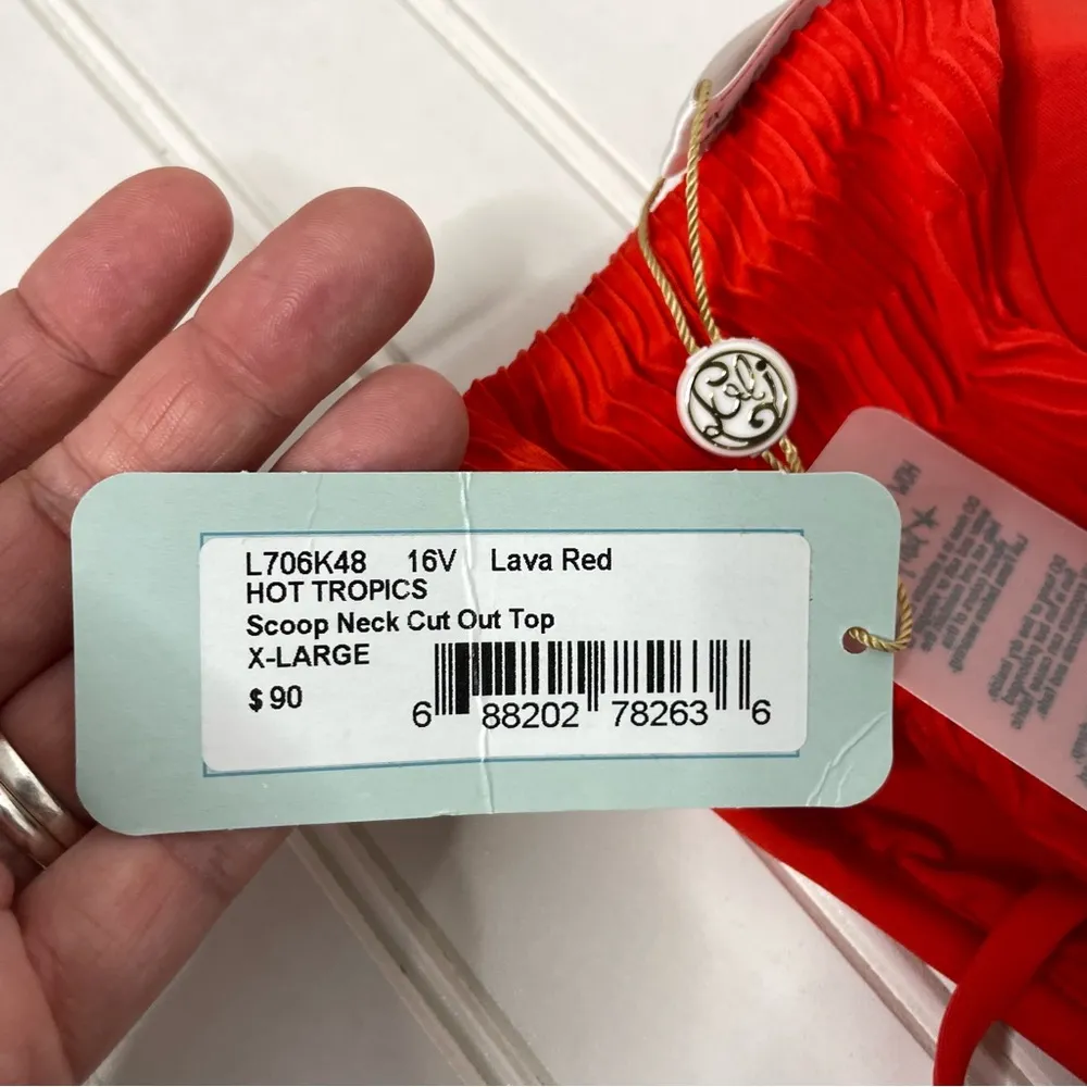 Luli Fama Scoop Neck Cut Out Top Bikini XL NEW 439 - Image 8