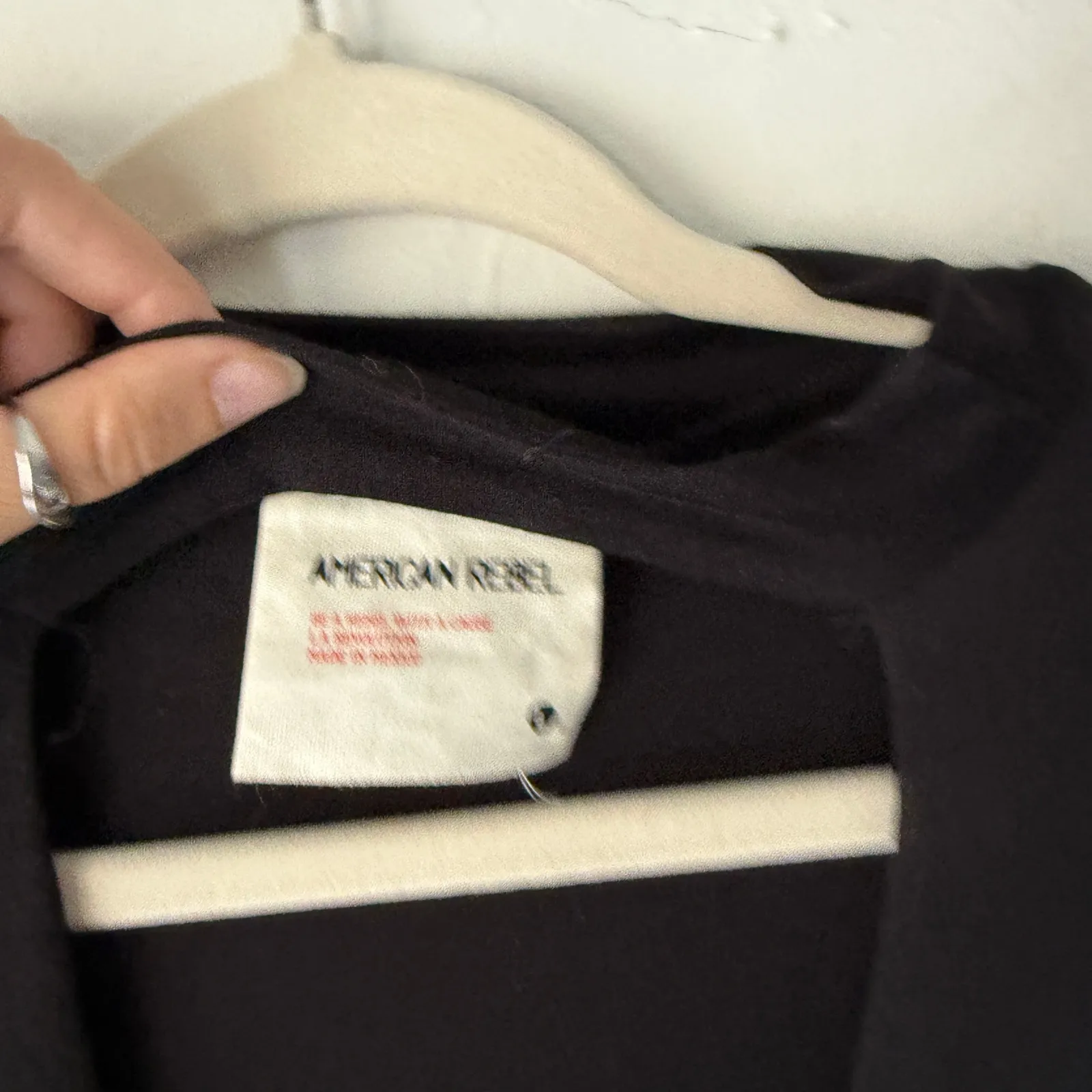 American‎ Rebel Black ARMY Graphic Tee Choker Cutout Neckline Women’s Large - Image 3