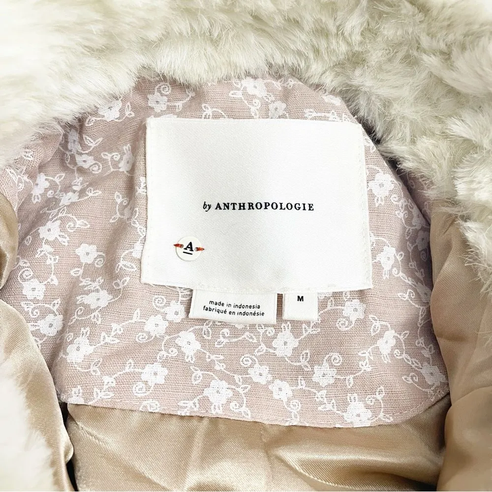 Anthropologie Blush Ombré Faux Fur Coat Boho Teddy Jacket Women’s Size Medium - Image 12