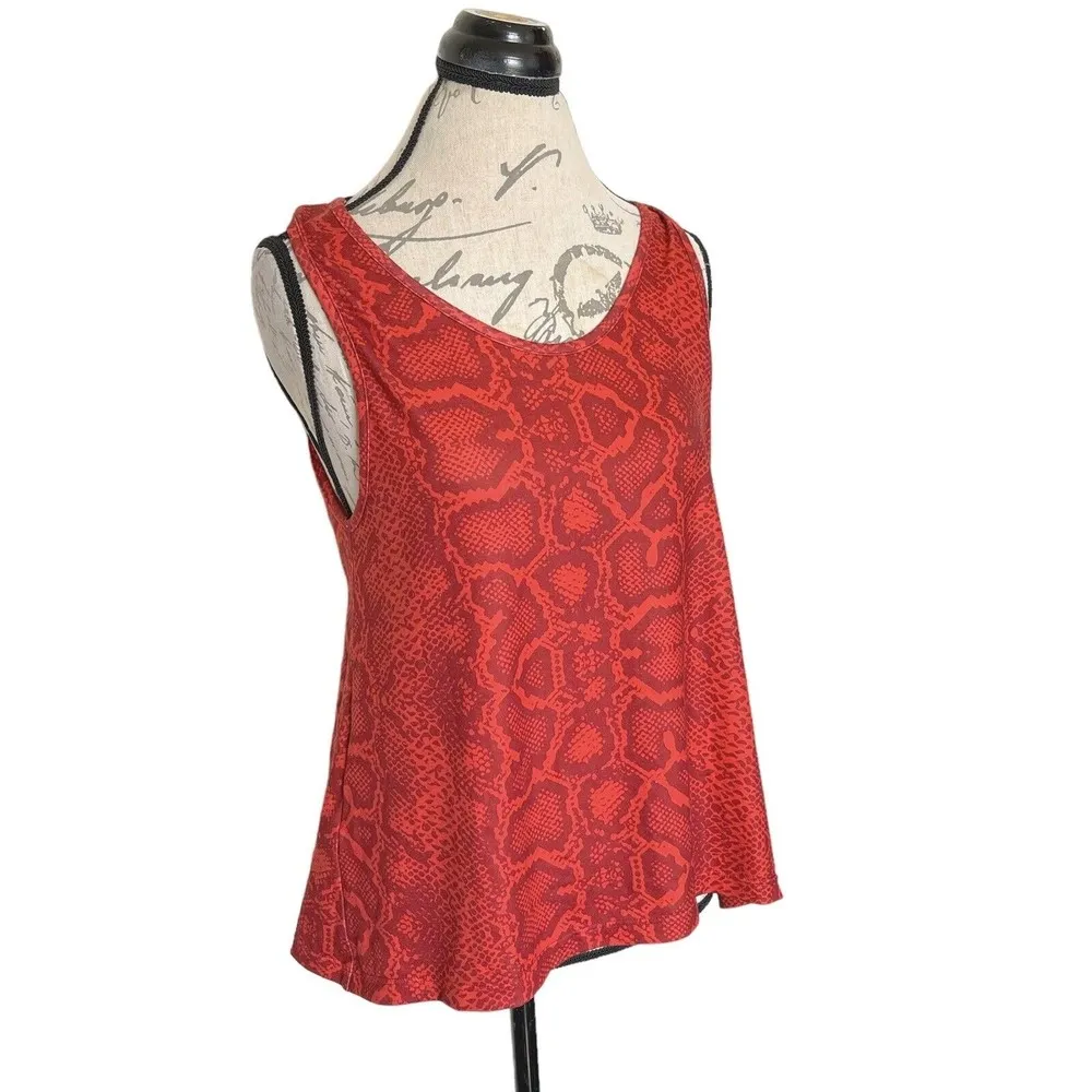 Lovers & Friends Womens Tank Top Back Mesh Snakeskin Print Sz Small Sleeveless - Image 3