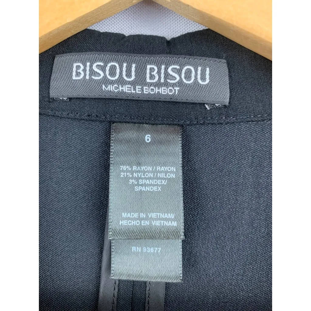Bisou Bisou Michele Bohbot Womens Blazer Size 6 Black Classic Fit - Image 3