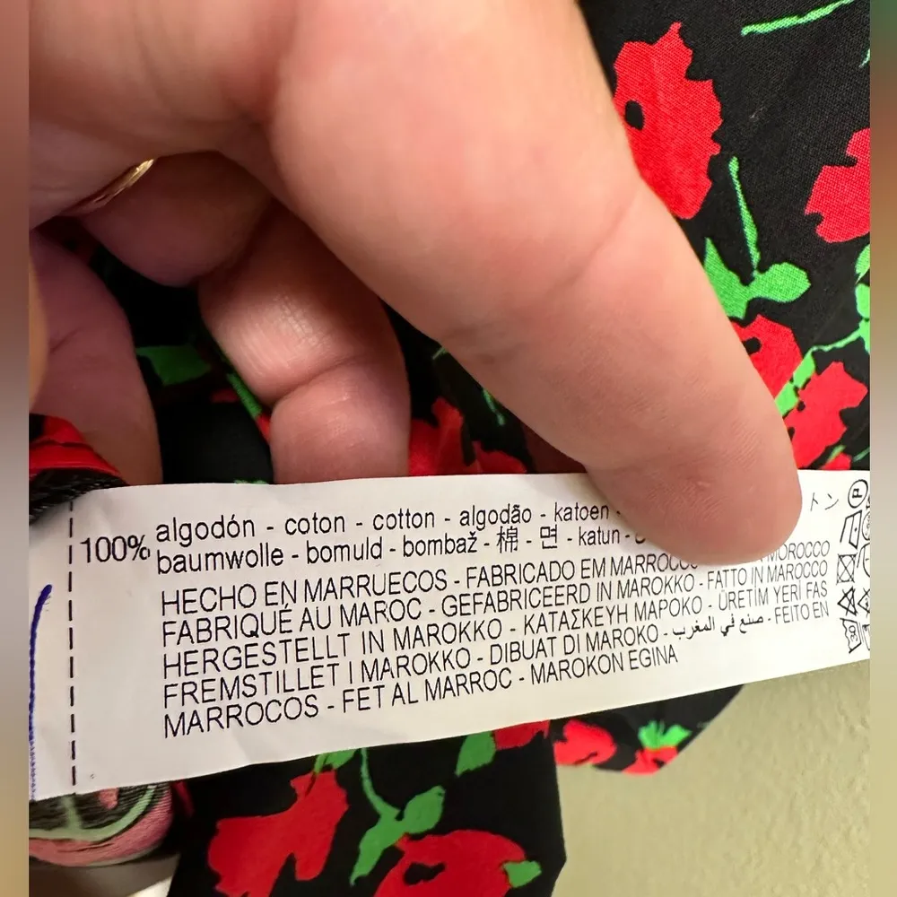 Zara long sleeve poplin floral ruffle mini dress - Image 11