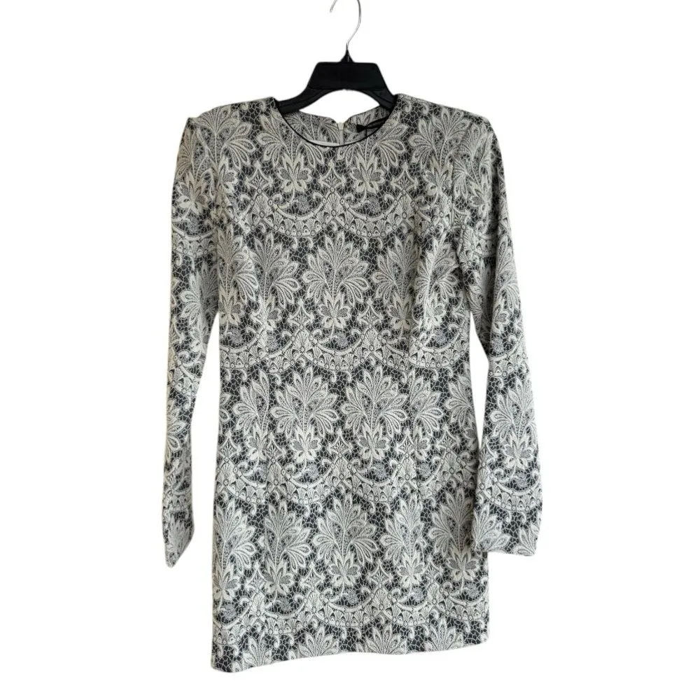 Plein Sud Brocade Mini Dress NWT FR42 US10 Black Gray White Made in Italy Size 10 - Image 6