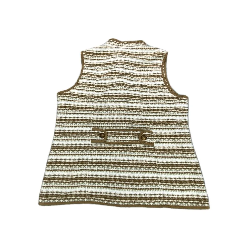 Vintage Orvis Vest Womens Medium XL Earth Tone Southwest Fleece Belted Back - Image 10