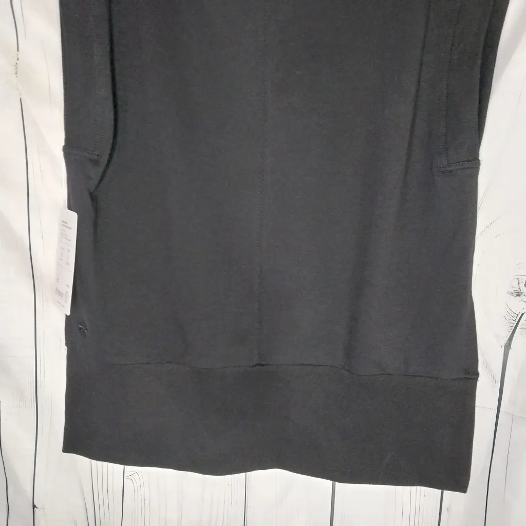Athleta Retroterry Black V-Neck Athletic  Sleeveless Sweatshirt NWT - Image 10