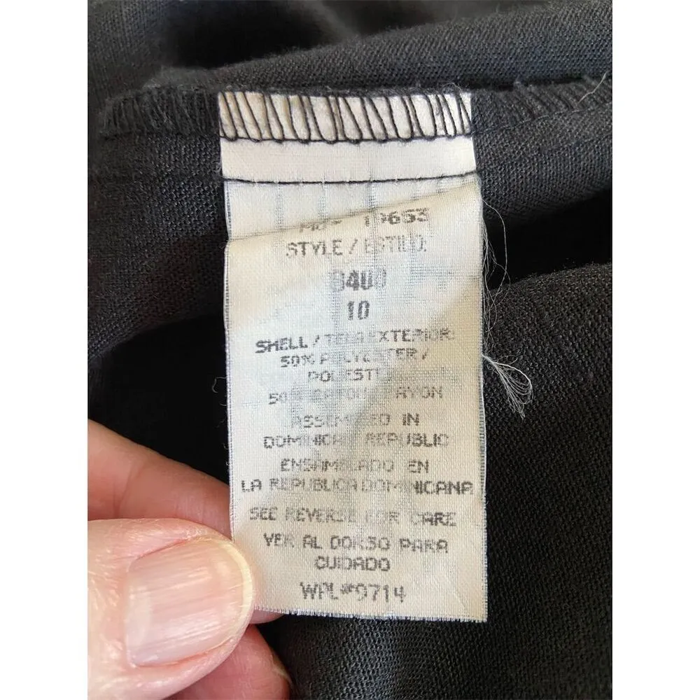 Vintage Sag Harbor Black Roll Sleeve Long Lightweight Blazer Size 10 - Image 7