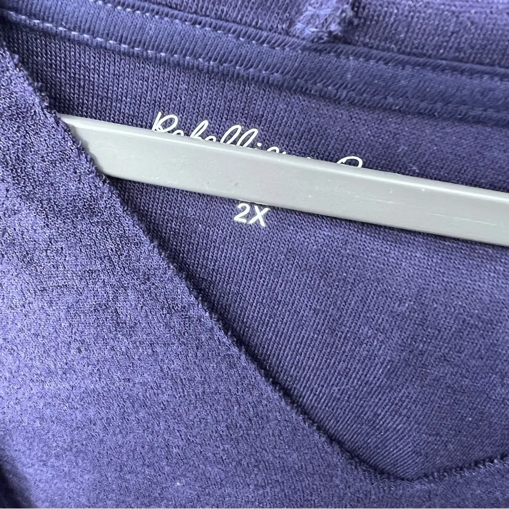 Rebellions One Woman's Plus French Terry Hoodie in Navy Size 1X & 2X New - Image 5