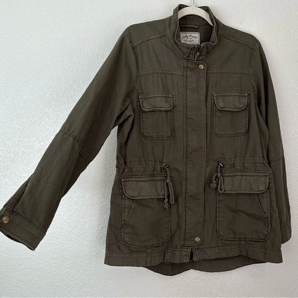 Lucky Brand Linen Blend Core Military Jacket, Sz Large - Image 3