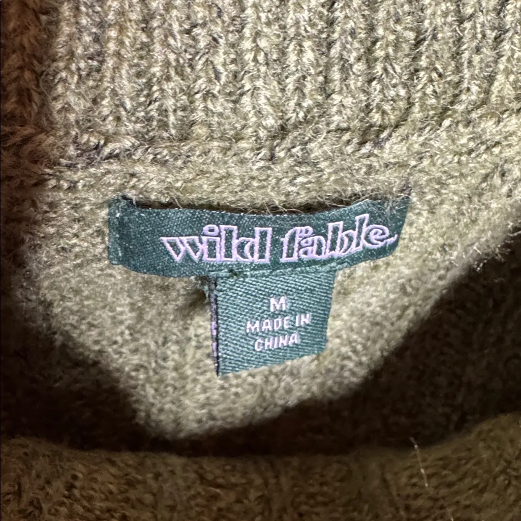 Wild Fable Sage Green Ribbed Knit Crop Top Sleeveless Size Medium - Image 3