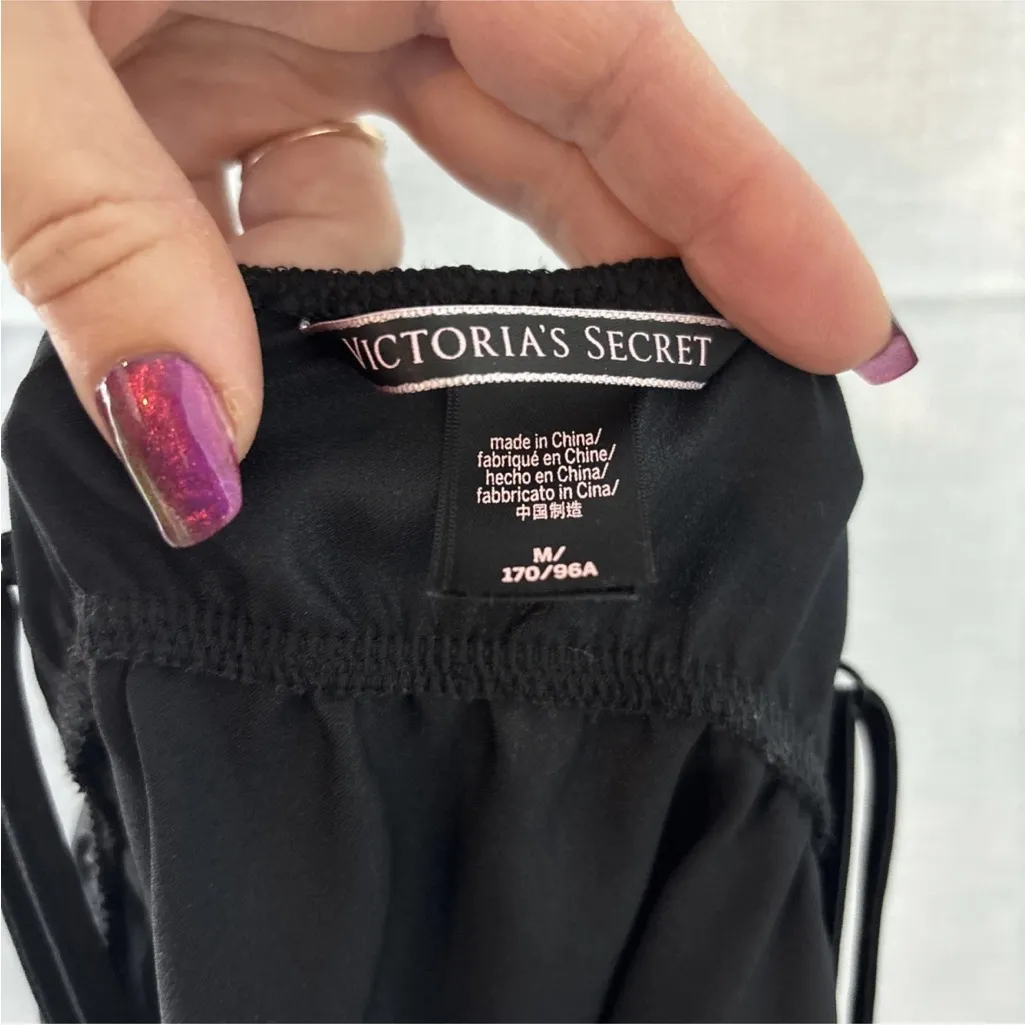 Victoria Secret Black Lace Cami Lingerie Chemise Top Slip Babydoll Size Med - Image 7