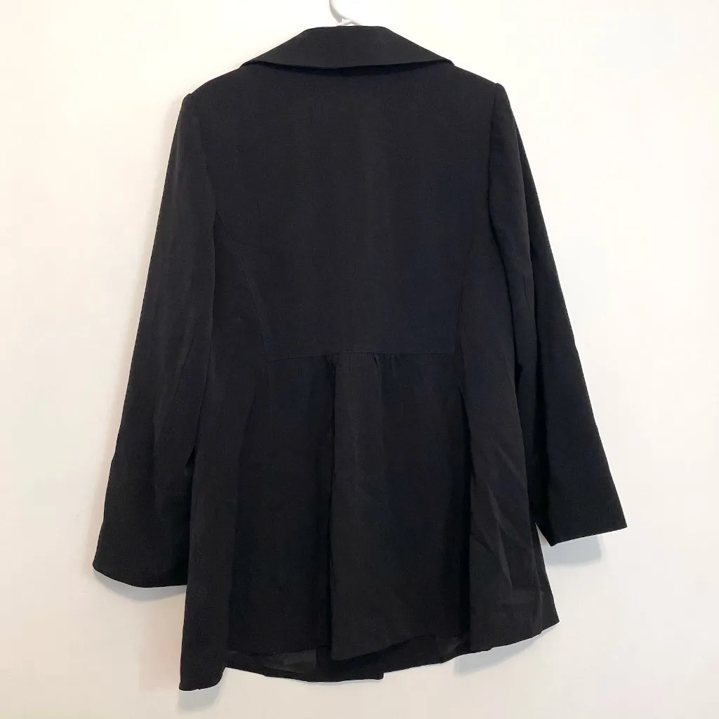 LANE BRYANT Plus Size Solid Black Three Button Long Duster Work Blazer or Jacket - Image 11